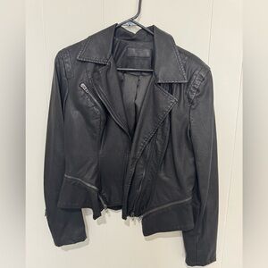 Cropped Moto Faux Leather Jacket